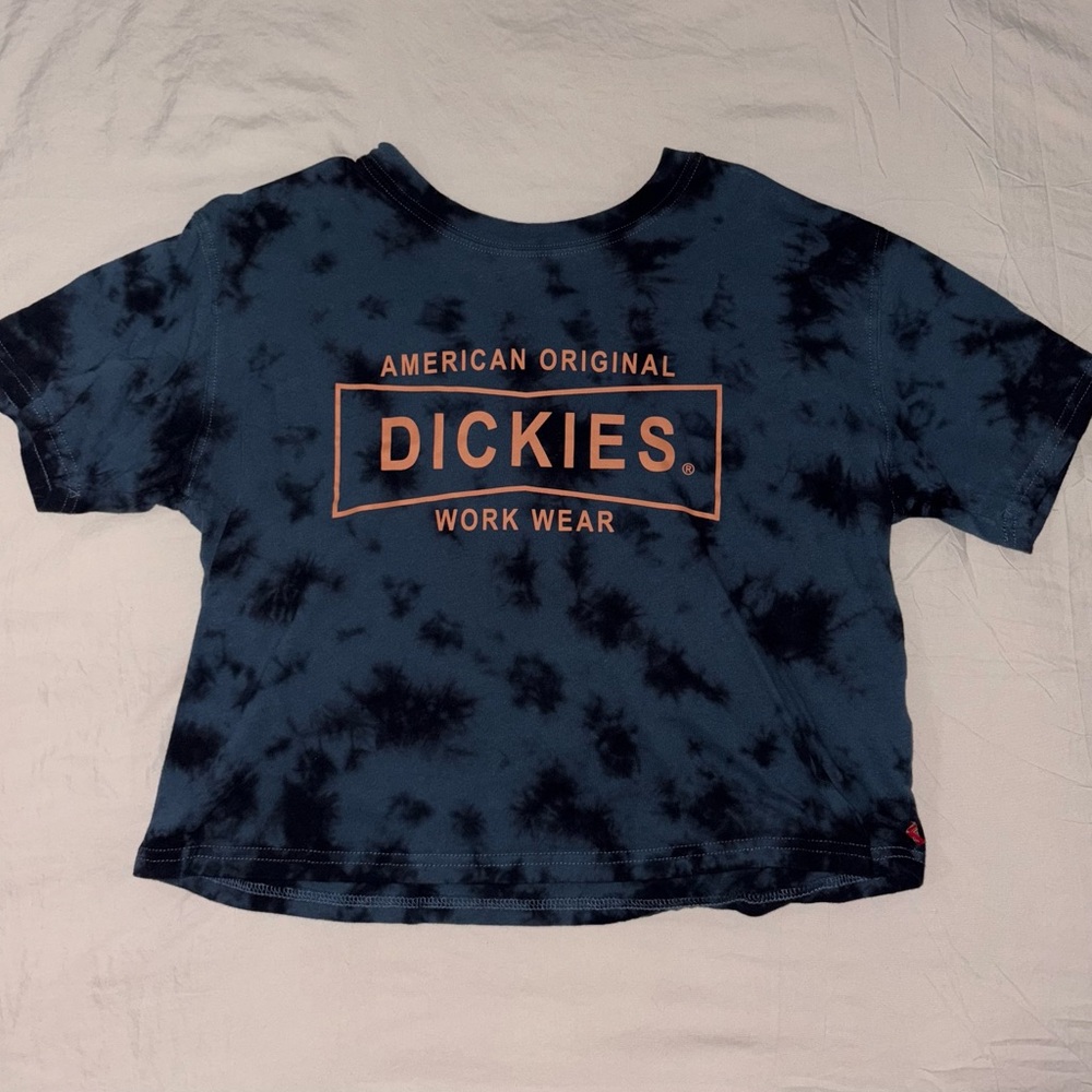 Dickies Women’s cropped Tie-Dye tee - navy blue, black and Orange